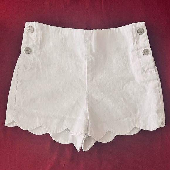 Jacadi Other - Jacadi Paris girl piqué White Scalloped High Waist cotton Shorts 6